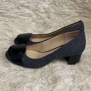 12-23 Michael KORS Shoes Pumps Gray Fabric Buckle 6
